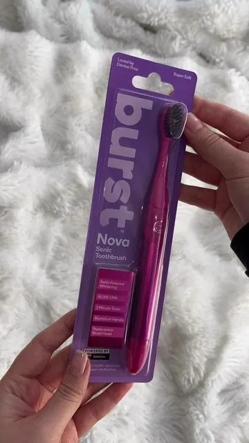 this hot pink is everythinggg it’s also sonic powered so it’s super cleaning!! #sonictoothbrush #bursttoothbrush #toothbrush #electrictoothbrush #bfcm 