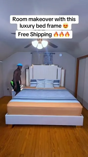 Room makeover with this luxury bed frame 😍! Free Shipping 🔥🔥🔥#AnmweyChawaPeteNet #FanmMeteGasonMete #tiktokshopblackfriday #tiktokshopcybermonday #Amerlife
