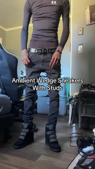 Ambient Wedge Sneakers With Studs #fyp #fashion #sneakers 