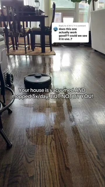 Replying to @•E M I L Y• Got her in action for you! But they’re selling fast! I hope you’re able to get your hands on one! 🙏  The Roborock wet dry robot vacuum handles dirt, pet hair, and messes on carpet and hard floors...while you relax. #tiktokshopcreatorpicks #homeupgrade #cleanhome #robotvacuum #smartcleaning 