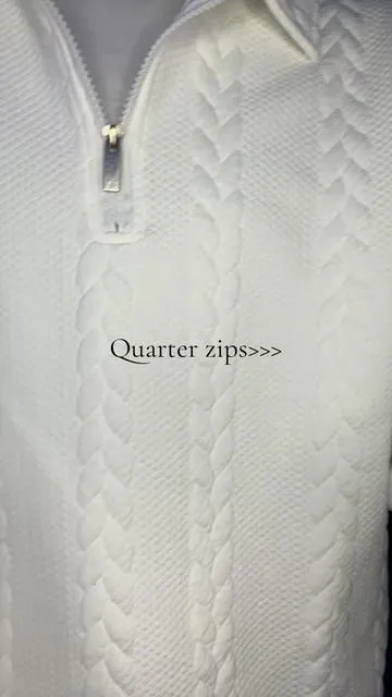 Yes we are keeping this trend alive #quarterzip #stitchedsweater #sophisticated #elegant #performative 