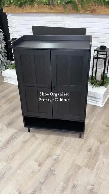 Home organization upgrade! Holds tons of shoes & even boots ✨ #shoestorage #entryway #storagecabinet #shoeorganizer #tiktokshopblackfriday 