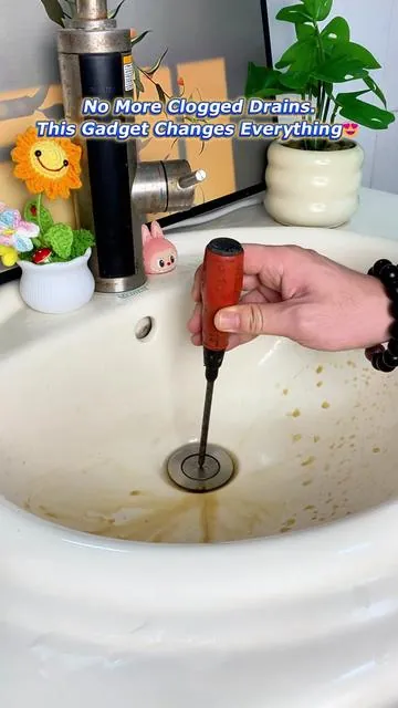 Keeps hair out, keeps water flowing-genius little gadget! #bathroomhack #sinkdrain #homeimprovement #bathroom #trending 