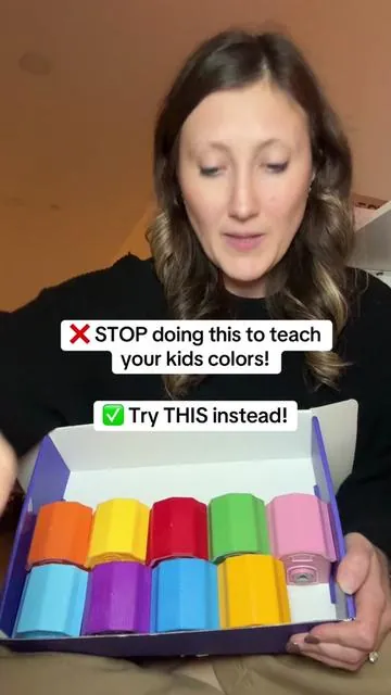 Kids can often identify colors and express color names around age 3! Try this to help them learn! Remember colors aren’t a priority until your child has many functional words to request, refuse, and gain attention #slpsoftiktok #speechtherapy #childdevelopment #firsttimemom #toddlermom  Disclaimer: This content is for informational and educational purposes only and is not intended to be a substitute for professional speech-language pathology evaluation, diagnosis, or treatment. Always consult a licensed SLP or healthcare provider for personalized care.