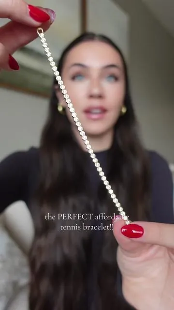 The most GORGEOUS tennis bracelet!! And it’s 14k gold plated and affordable too!!  #braceletstacks #bracelet #tennisbracelet #pavoijewelry #tiktokshopblackfriday 