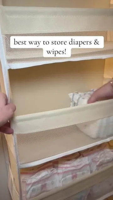 the best and only way to store diapers and wipes! #pregnantlife #nurseryorganization #nesting #momsoftiktok #tiktokshop 