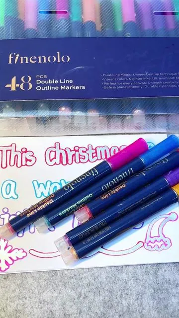 These outline markers are sooo beautiful!!!!I hope your Christmas is as wonderful as you are ❤️🎨💦#markerart #tiktokshopblackfriday #relaxingasmr #coloringbook #fyp      Cxy
