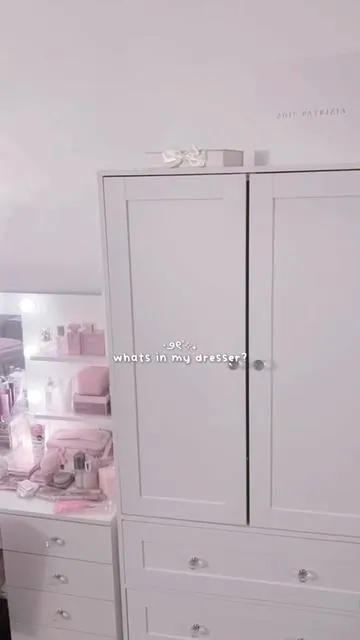 this dresser is literally so cute and holds so much!!! it gives a princess aesthetic 🎀 #furniture #kawaii #cute #pink #room 