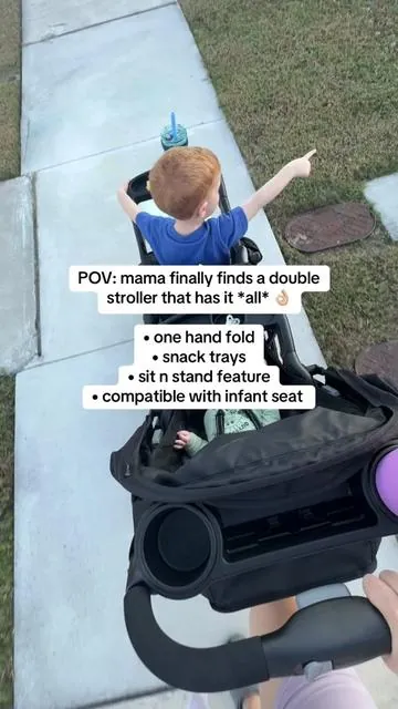 Loveee our walks with this #doublestroller #babytrend #stroller #blackfriday #tiktokshopblackfriday 