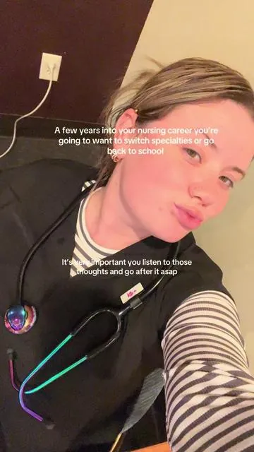 3 years in, I had the thought to get my APRN, and I went for it and never looked back. Fast forward, here I am today, a board certified FNP. FOLLOW YOUR DREAMS!!! ✨ #aprn #fnp #nursepractitioner #nursesoftiktok 