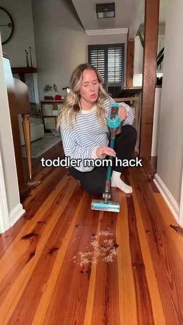 A real working toddler vacuum?! #minivacuum #toddlertoys #montessoritoys #toddlermom #CleanTok 