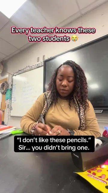 ✨ Every teacher has seen that student..the one who never brings a pencil, never comes prepared, but somehow has a LOT of opinions and a LOT to complain about 😂 This video is funny, but it’s also SO real. Whether you teach elementary, middle school, or high school, you’ve definitely met this kid at least once. Teachers everywhere, please tell me I’m not alone 😭🍎 #teachertok #middleschoolteacher #ClassroomHumor #dayinmylife #teacherhumor 