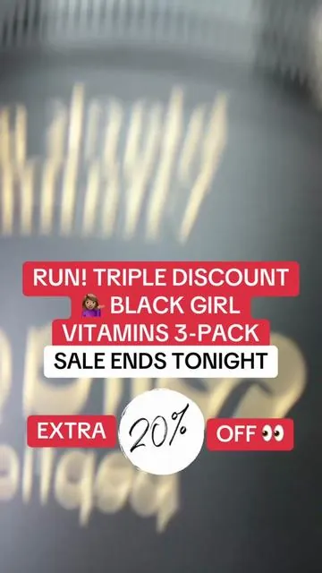 Grab this Black Girl Vitamins Beauty Bundle 3-Pack TikTok Shop deal before it's gone! #blackgirlvitamins #tiktokshopholidayhaul #tiktokshopblackfriday #tiktokshopcybermonday #tiktokshopcreatorpicks  30+ women free shipping womens supplements 35+ women coupon code 35+ females Female supplements Female health 35+ women beauty women 35+ beauty female beauty female 35+ beauty, TikTok deal, TikTok deals, TikTok flash sale, TikTok Shop Finds, SAHMs of TikTok, TikTok Shop Deals, TikTok Shop Deal, Code, Coupon, Deal, Flash Sale, Discount, TikTok Shop, TikTok Deals, Black Girl Vitamins Beauty Bundle 3-Pack - Collagen Peptides Hair Skin & Nails D3 Supplement for Makeup Cosmetic Needs Edible Healthcare Dietary Fitness Women's Wellness Healthy Hair Radiant Skin, This special Beauty Bundle includes essential products for your beauty routine. It's perfect for treating yourself year-round and especially during the holidays. The bundle features three items: Collagen Peptides, Hair, Skin & Nails, and D3 supplement. Each product is designed to help enhance your well-being. Elevate your beauty regimen with this special deal. * Key Products Included: • • Collagen Peptides: A jar of collagen peptides for hair, skin, and nails. This product supports the health of your body's most visible parts. • • Hair, Skin & Nails: A bottle supporting hair, skin, and nail health. It's part of the comprehensive beauty package. • • D3 Supplement: Completes the beauty bundle. It's ideal for makeup cosmetic needs and dietary fitness. **The above statements and anything stated in this video have not been evaluated by the Food and Drug Administration nor are these statements medical advice. As with any supplement, individual results and responses may vary due to differences in age, weight, body chemistry, lifestyle, consistency of use, overall health, preexisting health conditions and possible interactions with medications. This product is not intended to diagnose, treat, or cure any disease.** Sales and Shipping may change at any time after this video was posted, at the discretion of the brand. Tap the product link on this post for the most current price. Final price may vary depending on each customer’s available coupons. Items and quantities in your cart are exactly what you will receive unless the brand’s product page or the deals tab at checkout explicitly mentions an offer giving you additional items with your purchase.  As an affiliate, I may earn a commission from sales through this video. 