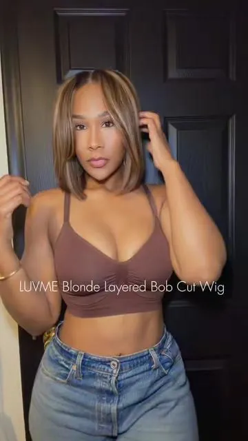 Luvme blonde layered bob cut wig #bobcutwig #luvmehairwig #highlightwig #blondewigs #tiktokshopcybermonday 