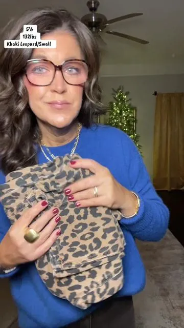 Women’s Leopard Barrell pants!! Adorable and affordable!  True to size! #tiktokshopblackfriday #leopardprint #leopard #shopwithme 