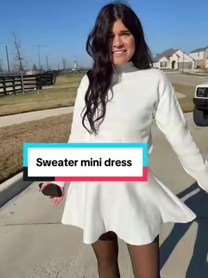 Replying to @Dani Rose ⚡️🩷 this sweater mini dress is perfect for the holidays and adjustable for different heights! True to size #minidress #sweaterdress #dresses #holidaydress #christmas 