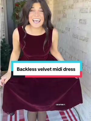 Replying to @Stephanie Carter1009 this velvet midi dress is the perfect edition for this season. True to size. #mididress #dresses #velvetdress #backlessdress #christmas @CiderCloset 