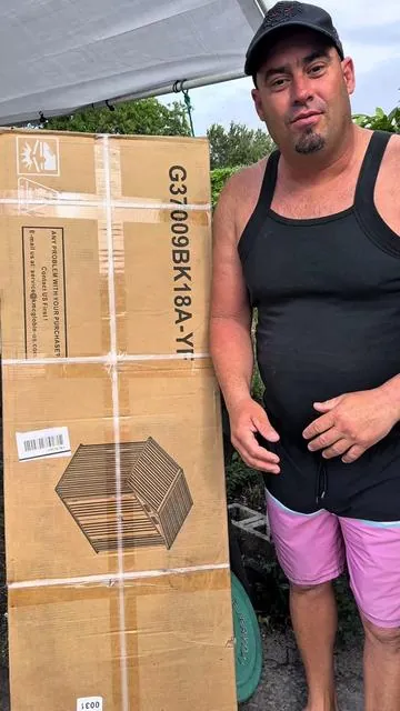 Casita para patio mi buena que está se las dejo en el carrito naranja #Aoxun Outdoor Storage Shed wit#casaparapatio #paratipage #viralproducts #tiktokshop 