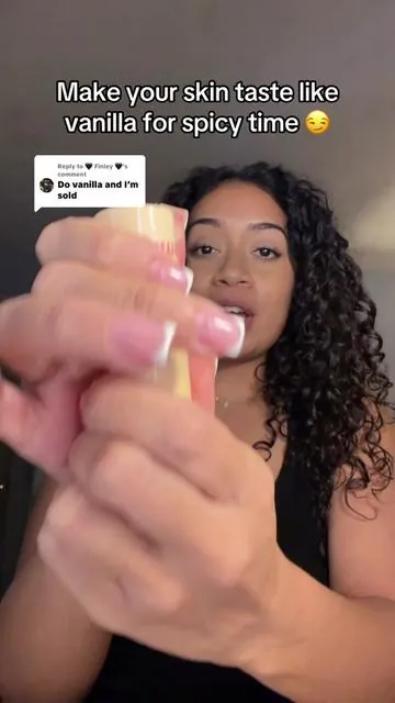 Replying to @🖤 Finley 🖤 WE GOT THE VANILLA FLAVOR FOR YOUR SKIN!!!! #blackgirltok #edibleperfume #rollonperfume 