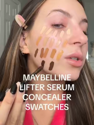 Swatching the NEW Maybelline Lifter Concealer! So many beautiful shades ✨ serum formula with peptides and Caffine ✨ I’m wearing shade “35”  @Maybelline NY #maybellinepartner #maybelline #concealer #affordableconcealer #affordablemakeup 