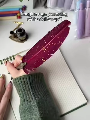 lmaoo this feather pen was MADE for rage journaling #journaling #pens #officesupplies #writing #journaltok 