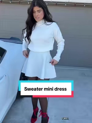 Replying to @Sister_vibes this mini sweater dress is so comfy and such a cute look for this season! True to size #sweaterdress #minidress #dresses #newyears #christmas 