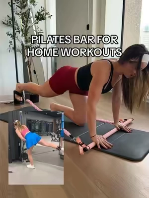SO MANY moves and 3 levels of resistance so you start easier & build up your strength & stamina!  #pilatesbarkit #workoutfromhome #homeworkoutsforwomen #homeworkoutequipment #tiktokshopcreatorpicks 
