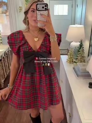The PERFECT holiday dress!🎄🎅🏼!! Order now so you can get it before Christmas!🤍 obsessed is an understatement! Wearing size M and I'm 5'9! #boujeeonabudget #holidaydress #lookforless #boutiqueclothing #christmasfashion 