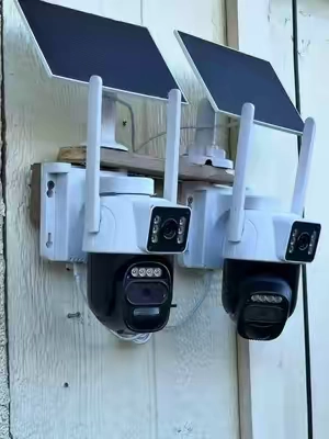 Cámara de seguridad de paneles solar y que gira para todos lados es una cámara de seguridad que le llama el ojo de Dios #seguridad #vigilancia #camera #seo #pov 