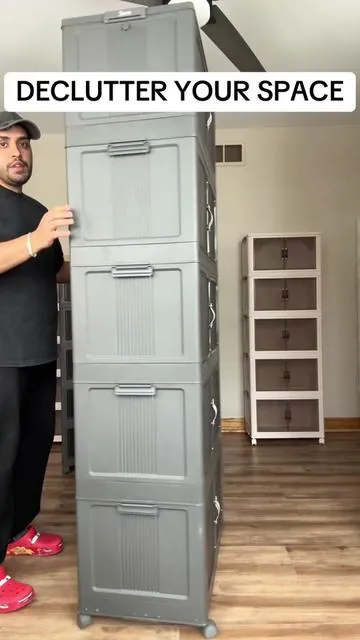 Organize your Space #stackablecontainers #storagesolutions #organizerstorage #cabinets #TikTokShopFinds 