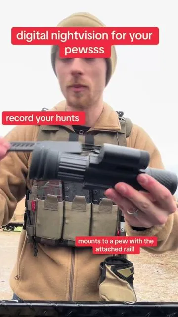 this is a digital nv optic that is mountable to your “devices” it has an ir light that you can turn on or off as well as focus. it it’s adjustable so you can sight it in. i’ll try to answer any questions or comments as soon as i can #tactical #coyotes #hunting #outdoors #nvg  ———————————- also disclaimer it is unattended to anything and i have it in my hand. at a safe and appropriate place to showcase the product. i’m following all guidelines as well! 