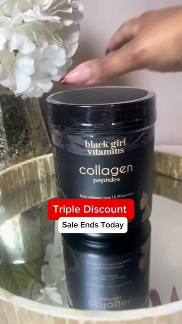 Today is you last chance to take advantage of the sale on the @OfficialBGV collagen peptide. #collagen #collagenpeptides #blackgirlvitamins #skincare #over40 