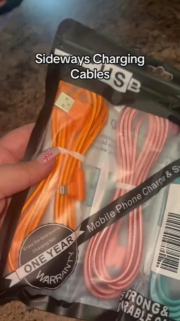 Three pack sideways charging cables 10 ft long with a one year warranty, check it out #phonecharger #lightningcable #fastcharger #10footcharger #sidewayscharger 