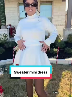 Replying to @MUFANSE LUXE this sweater mini dress is perfect for taller and shorter girlies!true to size #sweaterdress #minidress #dresses #tiktokshopholidayhaul #christmas 