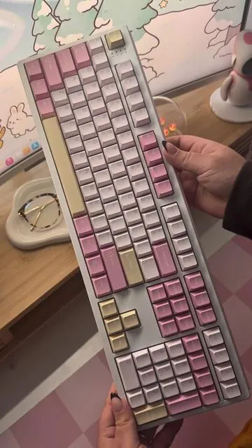 Cozy desk sounds 🎧 ft. Epomaker TH108 💕 A full-size, gasket-mounted mechanical keyboard that’s sounds creamy right out of the box. No modding required. 🥹⌨️ specs: • gasket-mounted design for softer keystrokes • hot-swappable • tri-mode connectivity: wired, Bluetooth, & 2.4G • south-facing RGB  • full 108-key layout with numpad • compatible with Windows, Mac & Linux #keyboard #mechanicalkeyboard #gamingkeyboard #keyboardasmr #epomaker 