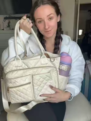My go-to tote bags! Comes as a Bible study kit but this is sooo versatile for so many uses. Journaling, traveling, mom bag, diaper bag, church bag, craft bag- the list goes on! #totebag #biblestudy #christiantiktok #bible #bags 