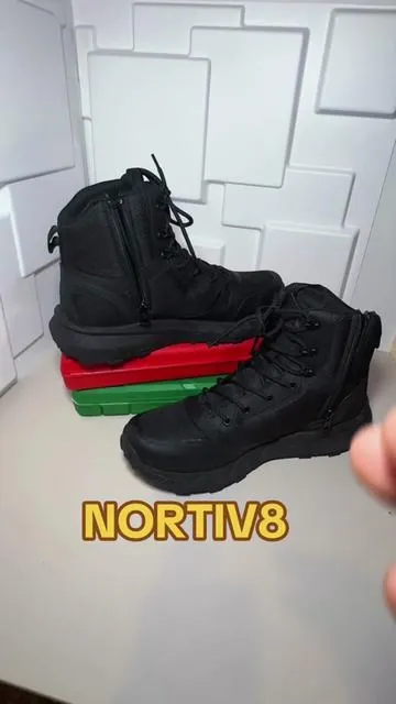 NORTIV 8 Men's Military Tactical Boot Wide Fit Lightweight Comfortable All-Day Work Hiking Boots with Side Zipper & EVA Rubber Sole for Trekking Camping#nortiv8 #men #military #work #TikTokShop 