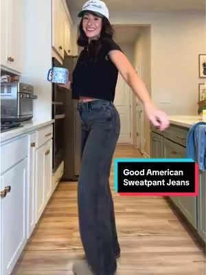 @GOOD AMERICAN these are actually insane omg😍🤩 #goodamerican #sweatpantjeans #sweatpants #comfyjeans #tiktokshopcreatorpicks 