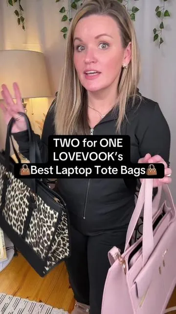 Get a bag for yourself and gift the other bag to your bestie 💕 or just keep them both 😉 @Lovevook Bags best laptop tote bag is a great gift for anyone on your list. It holds tumblers, laptop, there’s enough space to hold it all and keep it organized #totebags #holidayhaul #womensbag #purse #laptopbags 