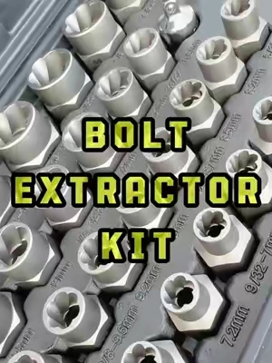 This Extractor kit makes short work of broken, mangled, or rusted screws and bolts. #mechanic #boltextractor #tool #set #giftsforhim 