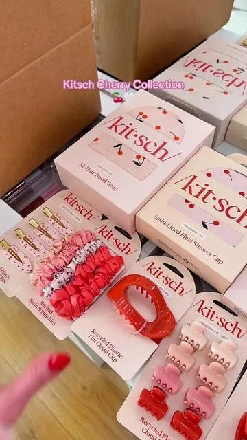 In love with this cherry collection 🥹🍒🤍 @Kitsch LLC #kitsch #cherry #cherries #tiktokshopholidayhaul #kitschsuperbrandday 
