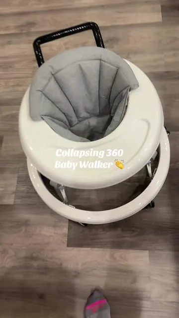 Okay friend, this baby walker is actually genius 👶✨ • The seat rotates 360° super smoothly, so baby can move around without getting frustrated • It has a padded, comfy seat so they’re happy hanging out in it • The legs adjust as baby grows (huge win) • And when you’re done? The legs collapse and the whole thing goes totally flat — so easy to store • It also has a handle, so if baby’s not sitting in it, it works as a push walker • Plus it comes in multiple colors, which I always appreciate If you’re short on space and want something that actually grows with your baby, this one’s such a good find 🤍 #babywalker #babyessentials #firststeps #babygift #babytok 