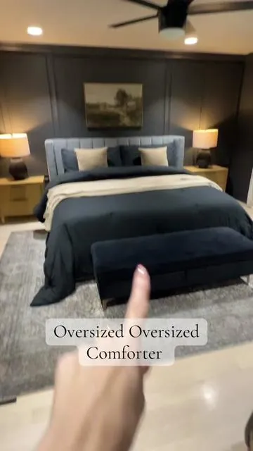 This is how you get that luxury look but with less work. #oversizedcomforter #kingbedsetup #tiktokshopholidayhaul 