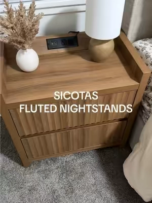 Absolutely going to need the matching dresser 🤩  #sicotas #sicotasnightstands #flutedfurniture #cozybedroom #affordablefurniture 