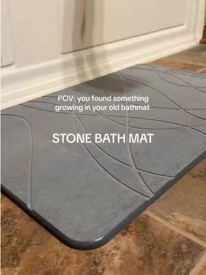 I will never not use a stone bathmat after seeing how quickly they dry ✨⏲️ one minute to dry completely, anti-slip, and odor-resistant! No more germs and mold growing in the bathroom ✨ #stonebathmat #bathmat #quickdrybathmat #bathroommat #tiktokahopholidayhaul  