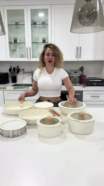 Juego de cocina 🧑‍🍳 antiadherente con sartenes 🍳 y calderos  #cocina #sarten #olla #caldero #sartenesantiadherentes 