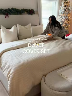 gorgeous cotton & bamboo duvet cover set ☁️ this color couldn’t be more perfect ✨🤍 #duvet #duvetcover #bedding #comforter #bedroomdecor 