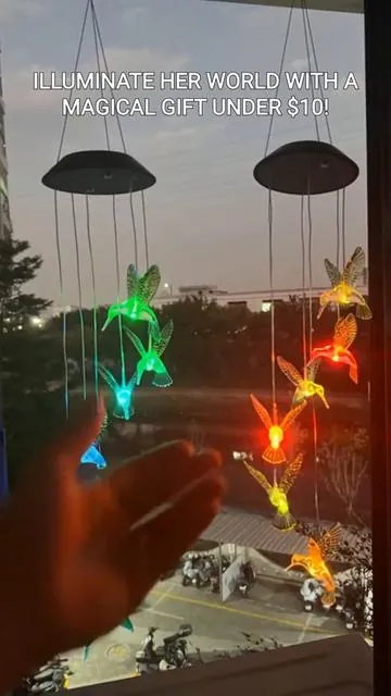Illuminate Her World with a Magical Gift Under $10!#GiftIdeas #HummingbirdChime #MagicalDecor #SolarPowered #BackyardBliss