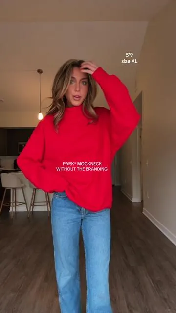 I honestly don’t like the branding of park* & how it’s in big letters on her mocknecks so when I saw this I got it right away! It’s such a good affordable alternative & much cuter imo🤍