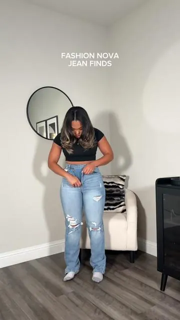 Yall these @Fashion Nova are finally back in stock on the TikTok shop 😍 I’m wearing a size 5 and sized down because they are very stretchy!  #tiktokshop #fashionnova #tiktok #fashionnovajeans #tiktokmademebuyit 